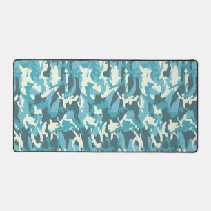 Winter Blue Camo Military Camouflage Armed Forces Desk Mat