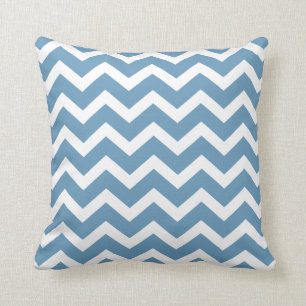 Winter Blue Chevron Stripe Pillow
