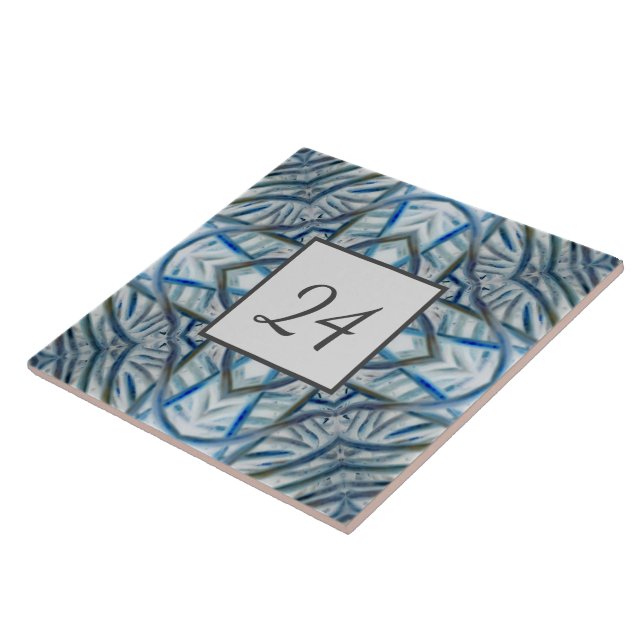 Winter Blue Crystal Pattern Wall Tile  Number (Side)