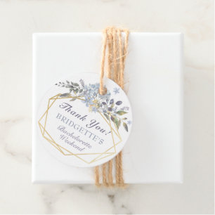 Winter Blue Floral Bachelorette Party Thank You  Favour Tags