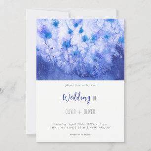 Winter Blue Garden Wedding Invitation
