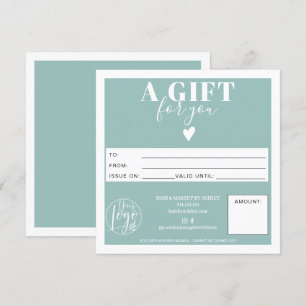 Winter blue modern square gift certificate logo