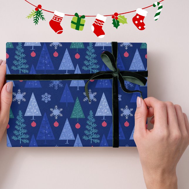 Winter Blue Modern Wrapping Paper (Creator Uploaded)