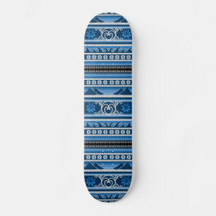 Winter Blue Nordic Design Skateboard