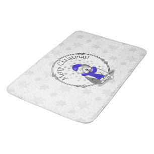 Winter Blue Old English Sheepdog Dog (Grey 1) Cute Bath Mat