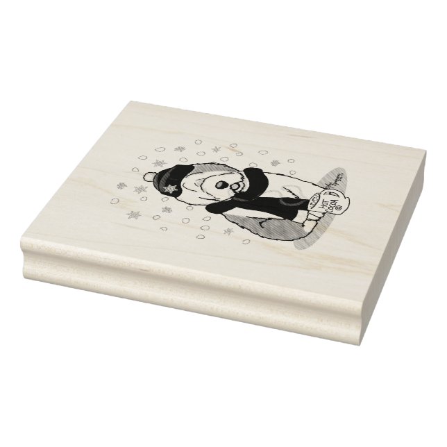 Winter Blue Old English Sheepdog Dog (Grey 1) Cute Rubber Stamp (Stamp)