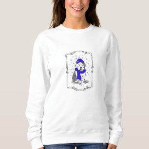 Winter Blue Old English Sheepdog Dog (Grey 1) Cute Sweatshirt