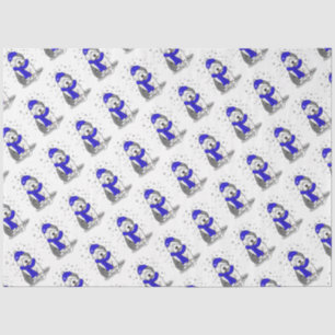 Winter Blue Old English Sheepdog Dog (Grey 1) Cute Tissue Paper