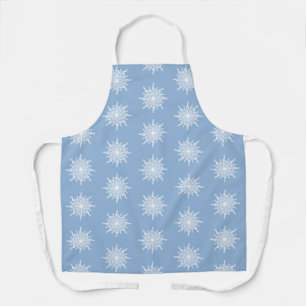 Winter Blue Ornamental G-Clef Snowflake Pattern Apron