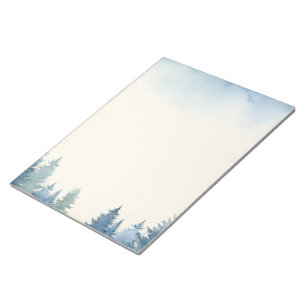 Winter blue pine trees plain notepad