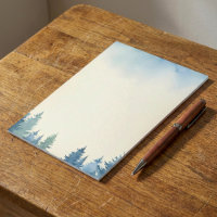 Winter blue pine trees plain notepad
