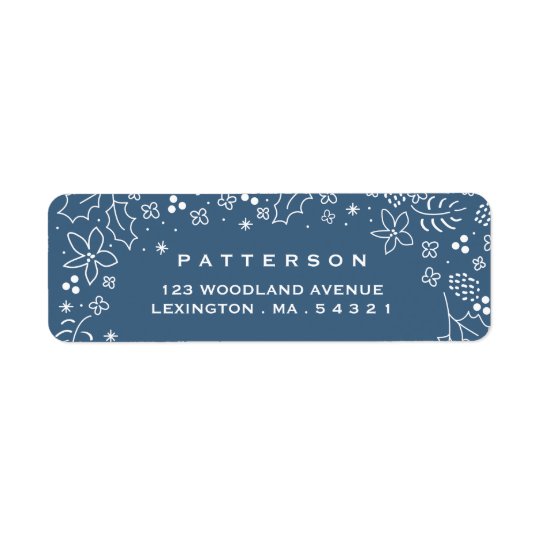Winter Blue Season's Greetings Christmas Label Return Address Label