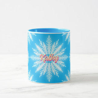 Winter Blue Snow Fake name Customized Mug