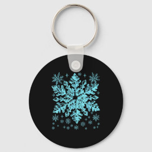 Winter Blue Snowflake Christmas Xmas Costumes Men Keychain