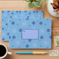 Winter Blue Snowflake Pattern