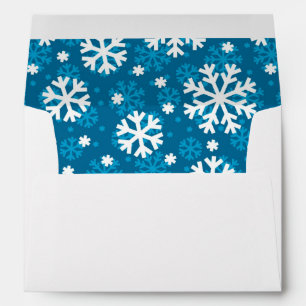 Winter Blue Snowflake Pattern Envelope