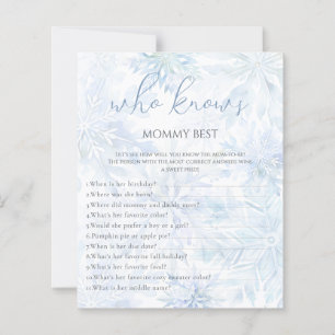 Winter Blue Snowflake Who Knows Mommy Game