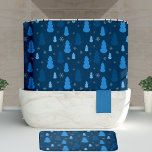 Winter Blue Snowman Snowflake Pattern Christmas<br><div class="desc">Dark blue snowman and snowflakes pattern.  Great for the winter season or holiday season.</div>