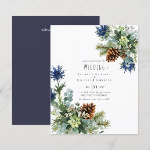 Winter Blue Thistle Eucalyptus Wedding Wonderland