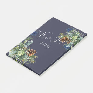 Winter Blue Thistle Eucalyptus Wedding Wonderland Post-it Notes