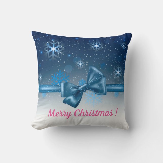 Winter Blue Throw Pillow (Front)