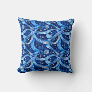 Winter Blue Throw Pillow