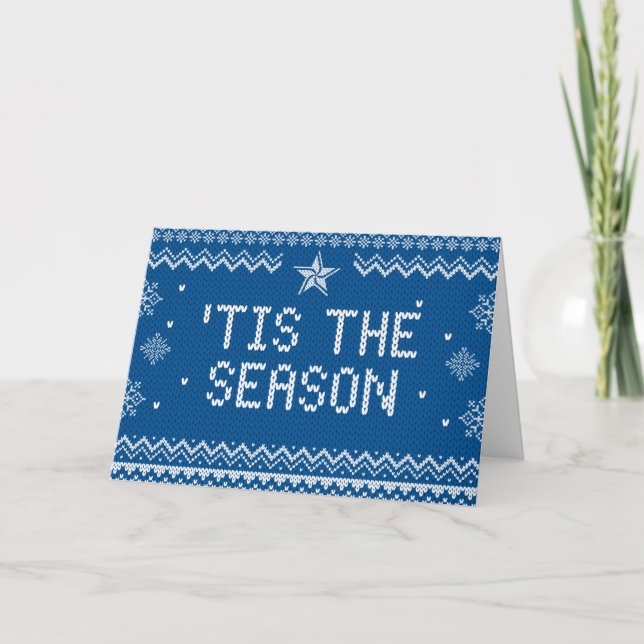Winter Blue 'Tis the Season Folt Carte de voeux (Devant)