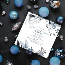 Winter Blue Watercolor | Christmas Holiday Party