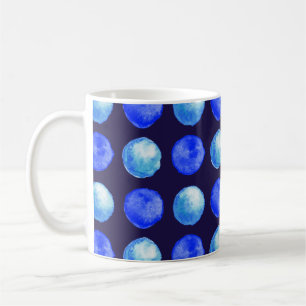 Winter Blue Watercolor Dots Pattern Coffee Mug
