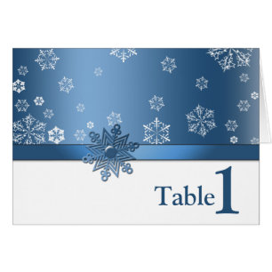 Winter Blue & White Snowflake Table Placement Card