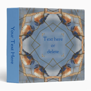 Winter Bluebird Abstract Art Nature Binder