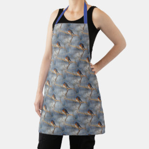 Winter Bluebird Animal Nature Pattern Apron