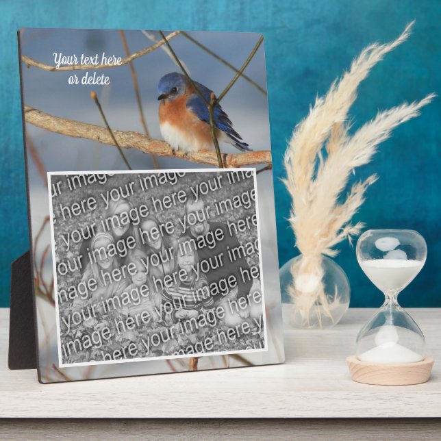 Winter Bluebird Create Your Own Photo Plaque (Side)