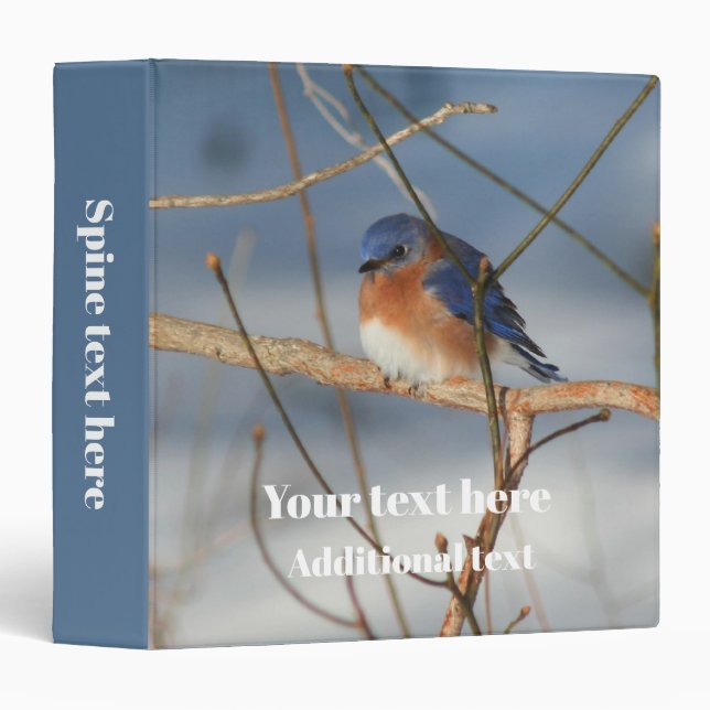 Winter Bluebird Personalized Binder (Front/Spine)
