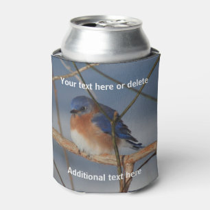 Winter Bluebird Personalized  Can Cooler
