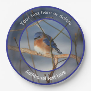 Winter Bluebird Personalized Party  Paper Plate