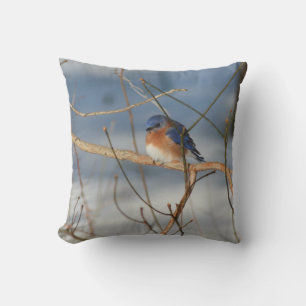 Winter Bluebird   Throw Pillow
