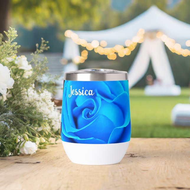 Winter Blues Personalized Thermal Tumbler (Wedding (Rotated))