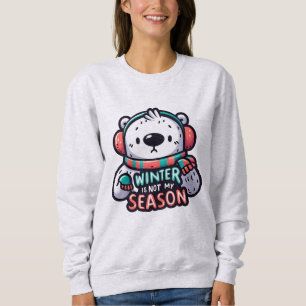 Winter Blues: Whimsical Cartoon Polar Bear Sweatshirt