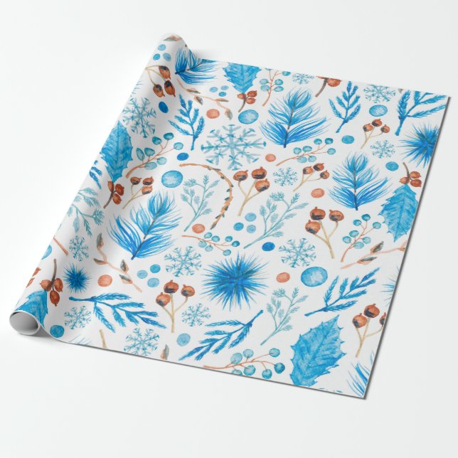 winter blues wrapping paper (Unrolled)