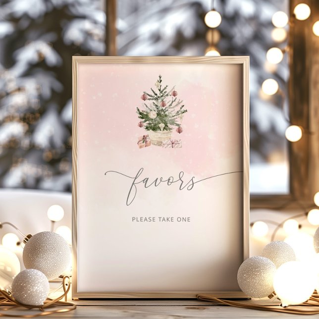 Winter blush pink Favours please take one Poster (Creator Uploaded)