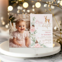 Winter Blush pink One-deer-ful 1st birthday photo