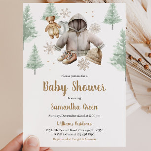 Winter Boho Baby Clothes Baby Shower Invitation