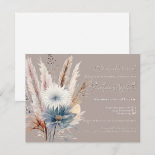 Winter Boho Floral   Beige Rehearsal Dinner Invitation