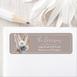 Winter Boho Floral Wedding Beige Address