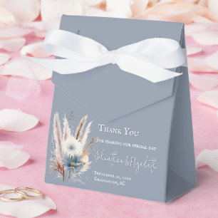 Winter Boho Floral Wedding Blue Favor Box