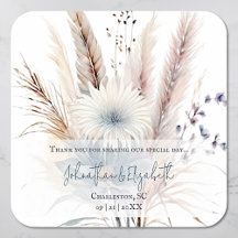 Winter Boho Floral Wedding Favour | White