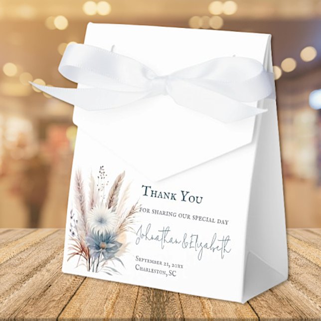 Winter Boho Floral Wedding | White Favor Box (White Winter Boho Floral Wedding Favor Boxes)