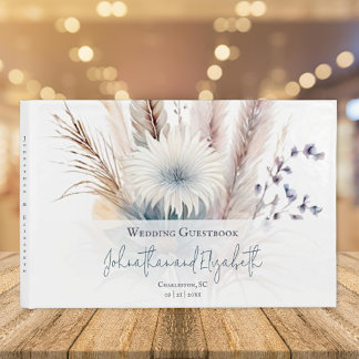 Winter Boho Floral Wedding | White Guest Book