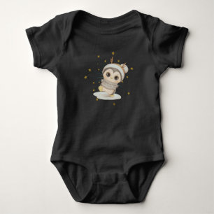 Winter Boho Penguin With Stars Baby Bodysuit